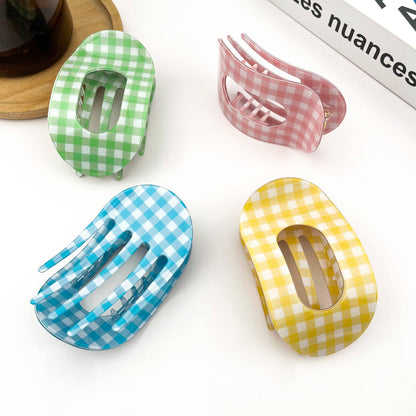 Acetate Gingham Large Claw Hair Clip