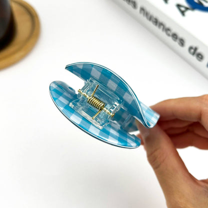Acetate Gingham Large Claw Hair Clip
