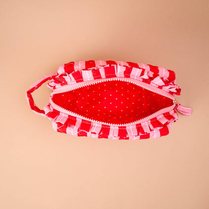 Essentials Quilted Cosmetic Pouch-Peppermint Stripes