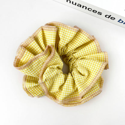 Diva Soap Retro Plaid Scrunchie – Double-Layered Two-Tone Hair Tie