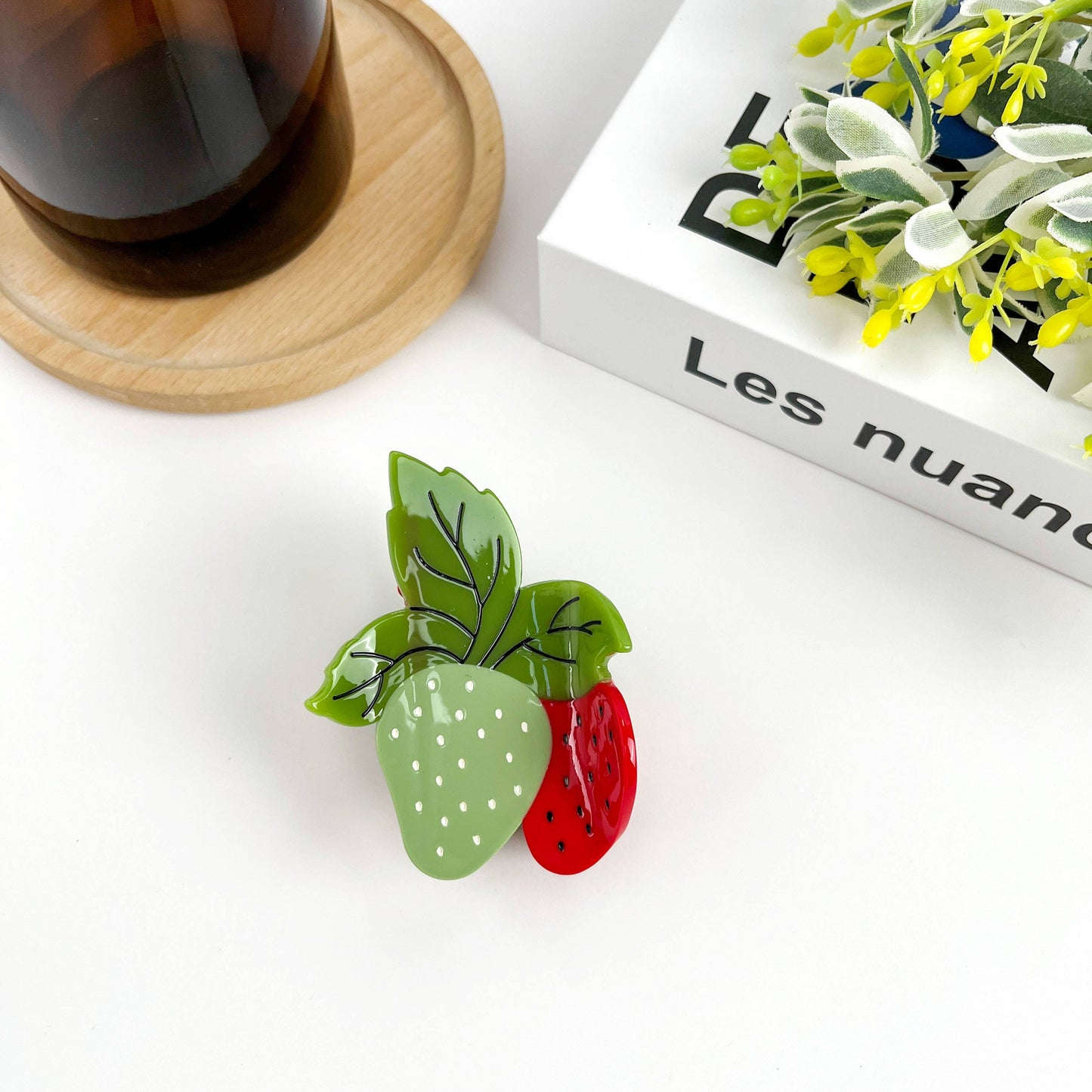 Two Strawberry Claw Clip, Fruit Hair Clip