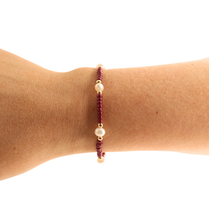 Crimson Red Pearl Bracelet