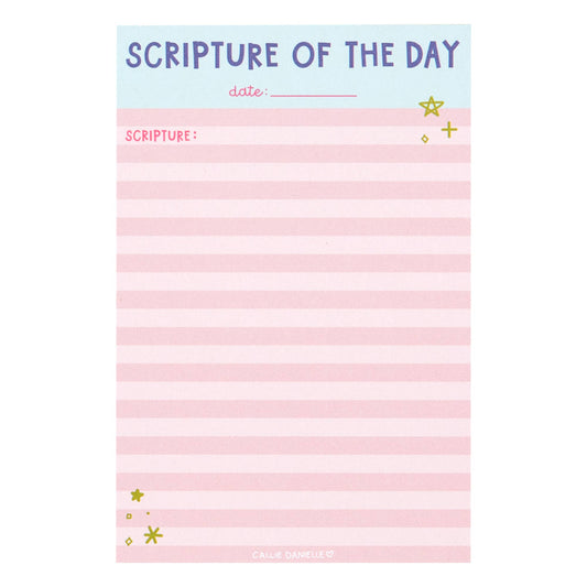 Scripture of the Day Pink 4x6 Notepad