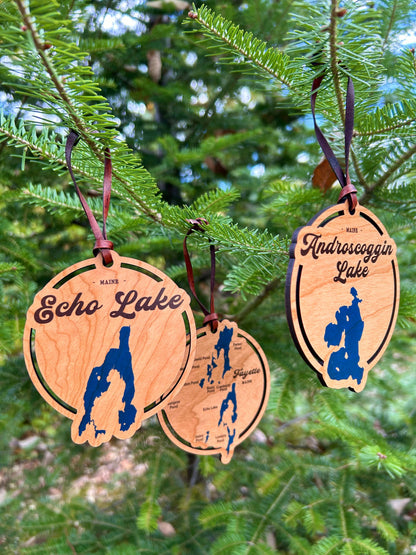 Wooden Lake Ornaments - Personalized