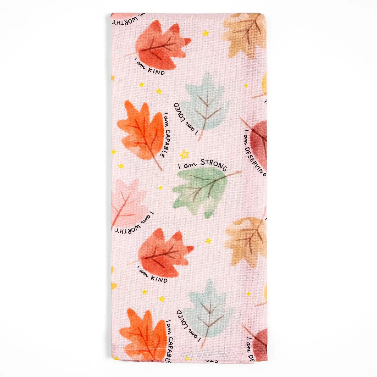Autumn Leaves Affirmations Tea Towel