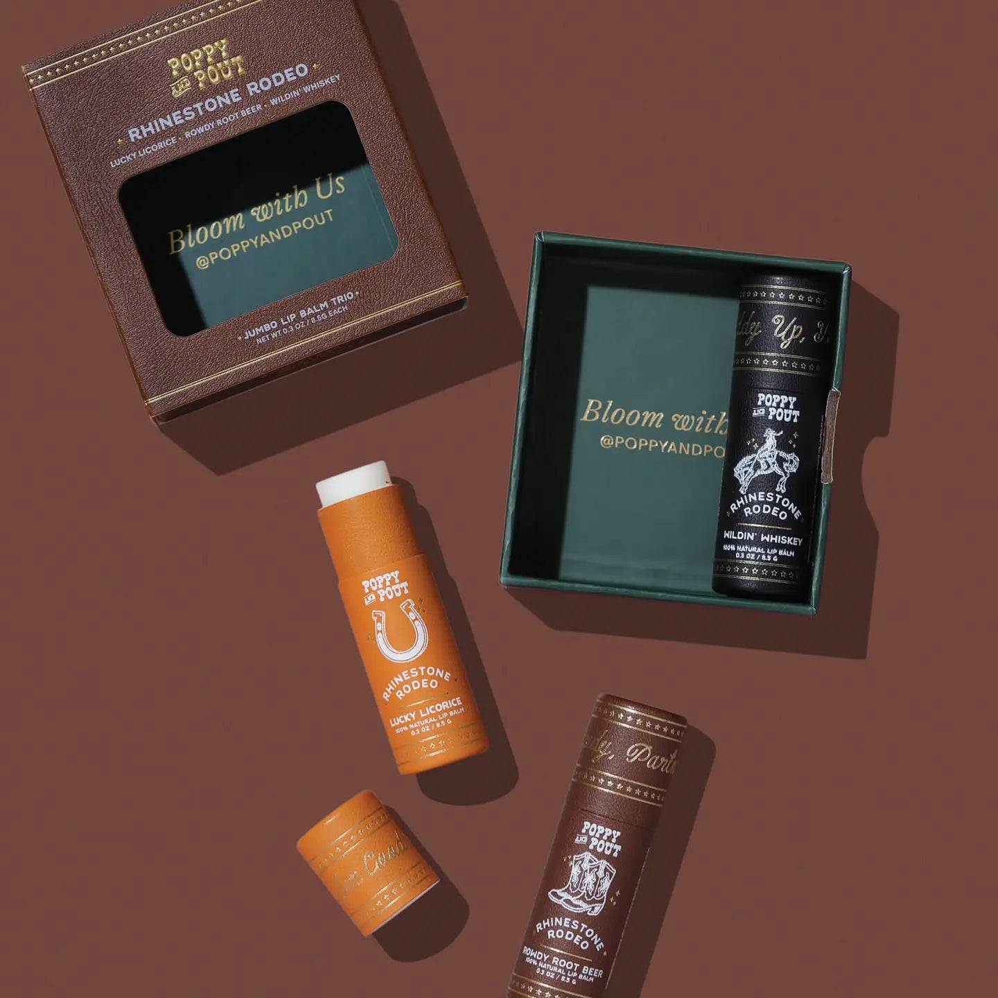 Lip Balm Trio Gift Set, Rhinestone Rodeo