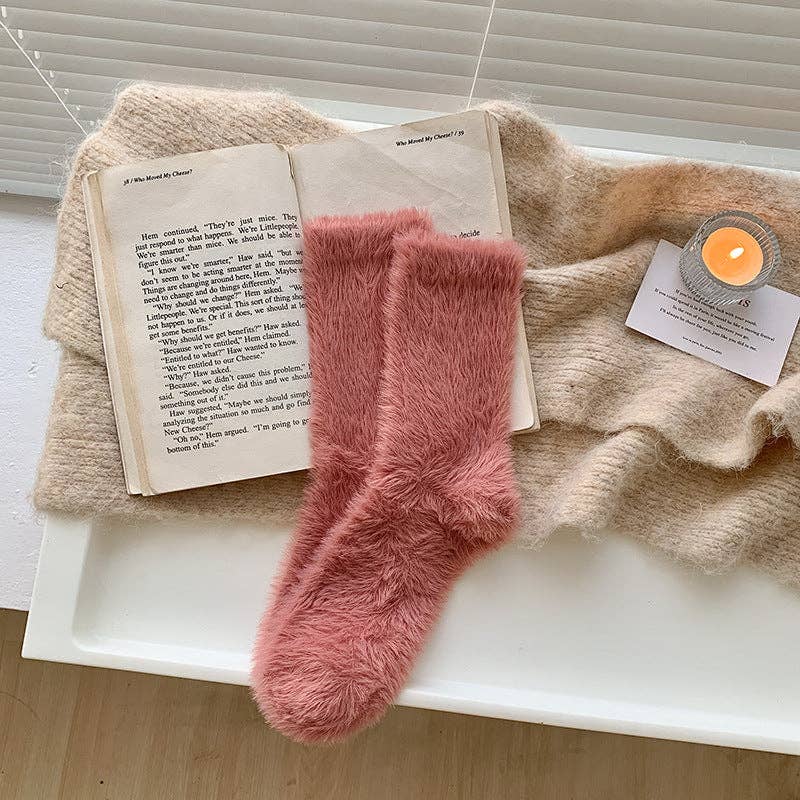 Winter Fuzzy Plush Thicken Warm Crew Socks MK2BLW6W8FSO220