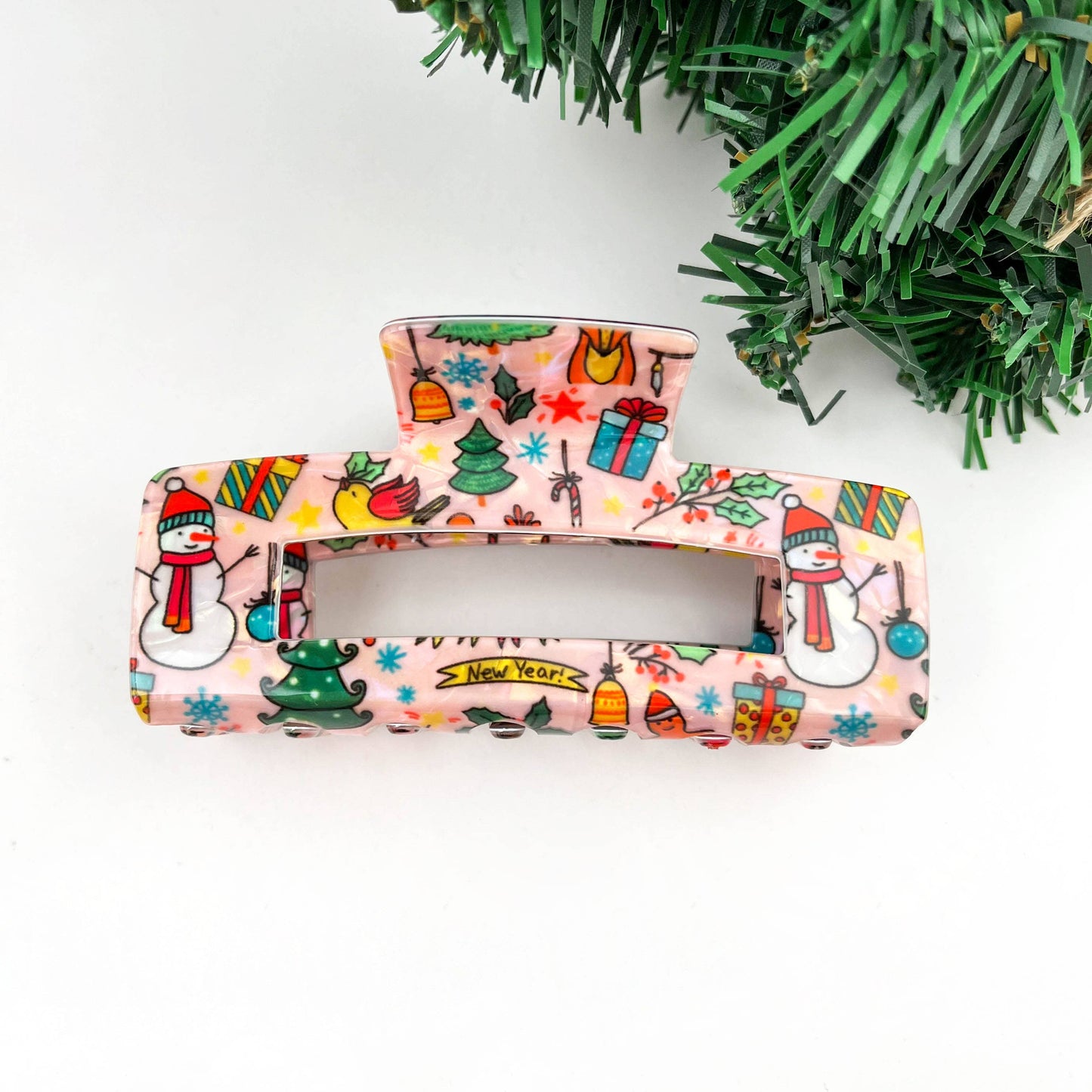 Christmas Series Rectangular Hair Claw Clips