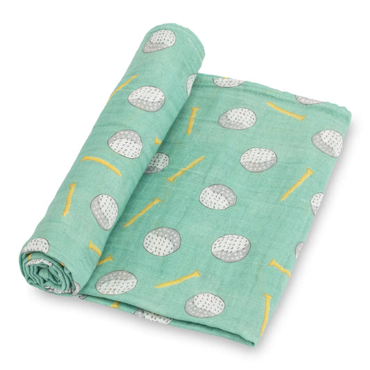 Hole in One Golf Baby Muslin Swaddle Blanket