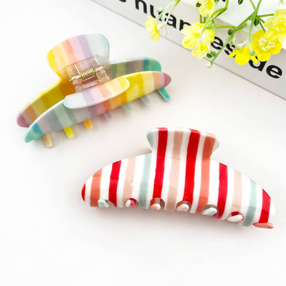Colorful Striped Classic Hair Claw Clip