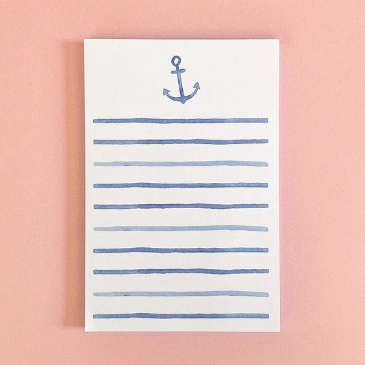 Watercolor Anchor Notepad | Coastal Watercolor Notepad