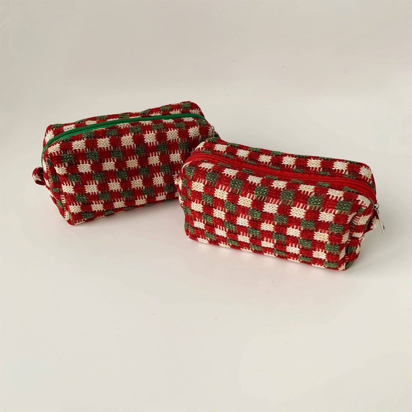 Christmas Color Block Knit Make Up Bag MK2BLW6W10BOB692
