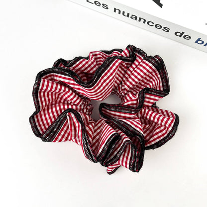 Diva Soap Retro Plaid Scrunchie – Double-Layered Two-Tone Hair Tie