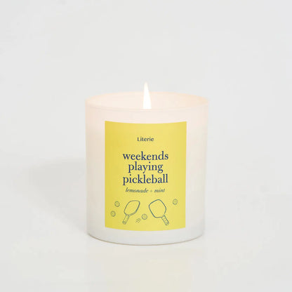 Weekends Playing Pickleball Candle