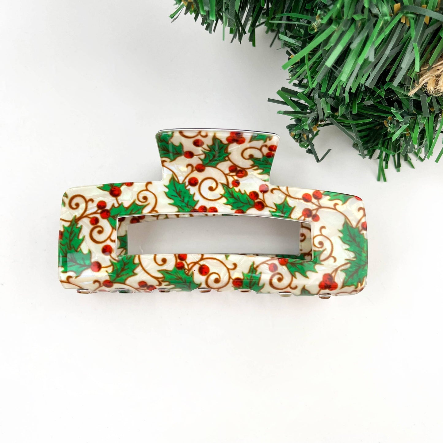 Christmas Series Rectangular Hair Claw Clips