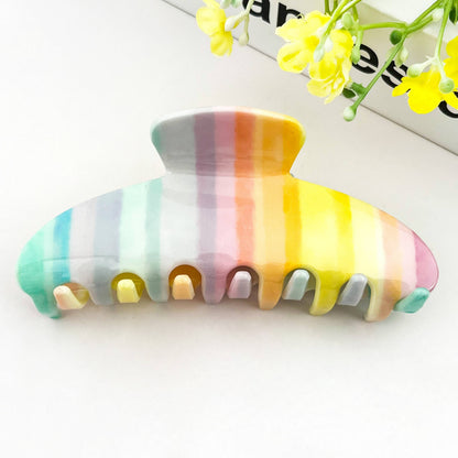 Colorful Striped Classic Hair Claw Clip