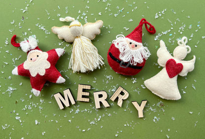 Star Santa Embroidered Christmas Ornament