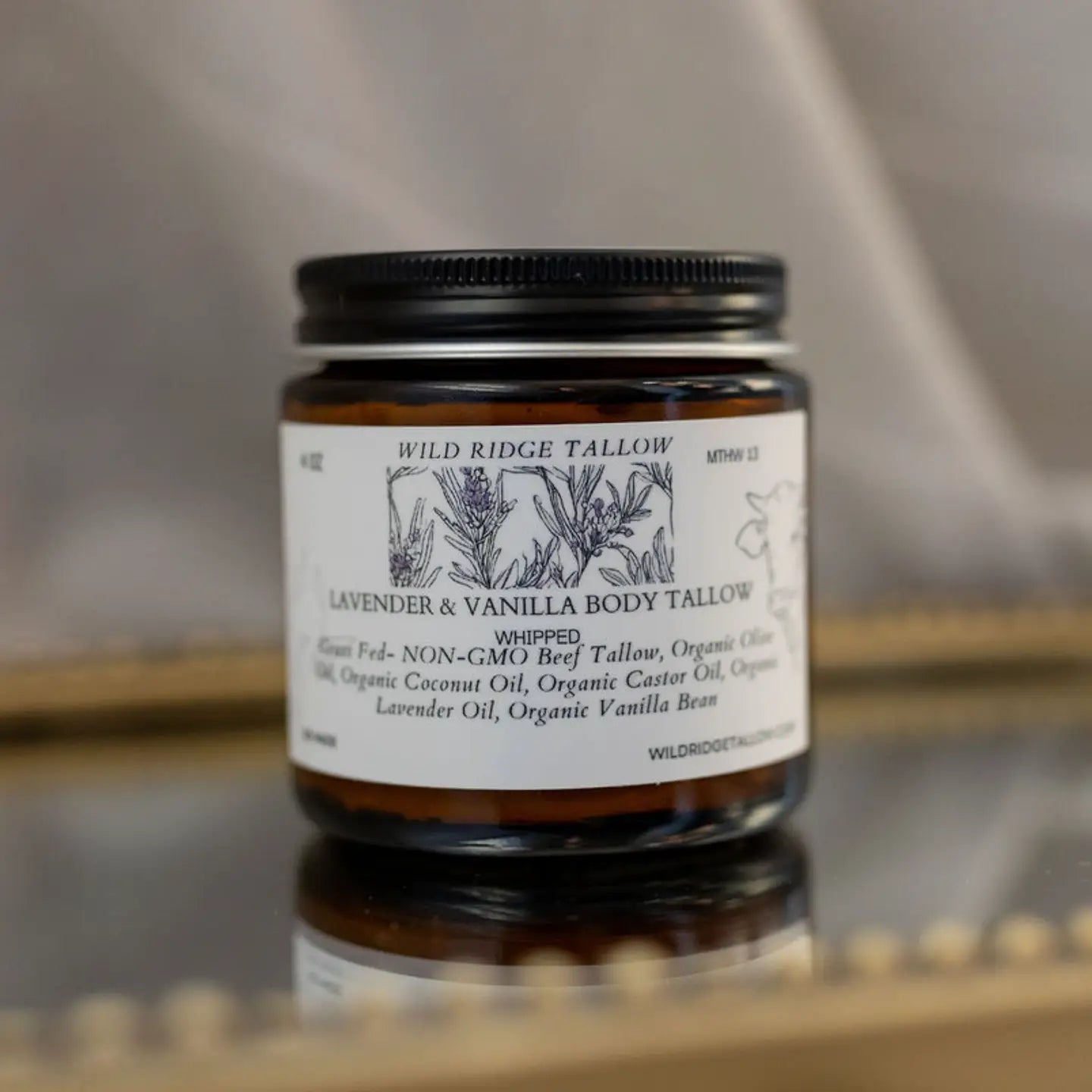 100% Non-Gmo Grass-Fed Whipped Lavender Body Tallow (4oz Jar)