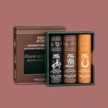 Lip Balm Trio Gift Set, Rhinestone Rodeo