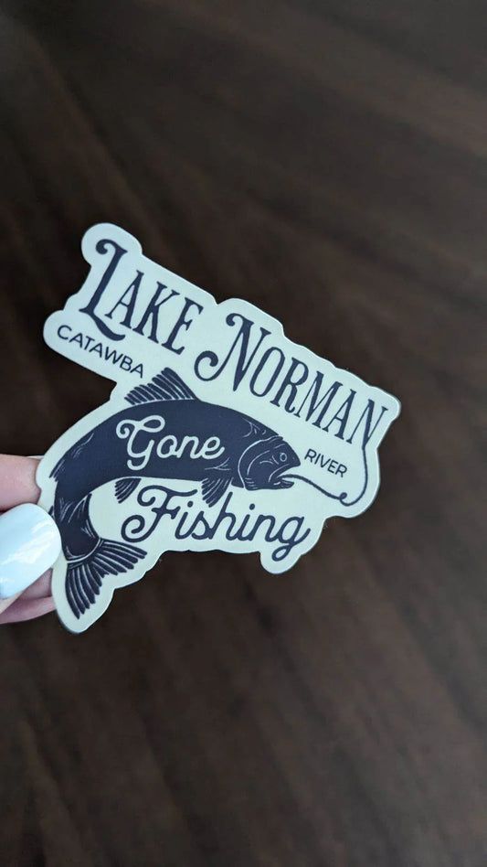 Lake Norman Gone Fishing Sticker