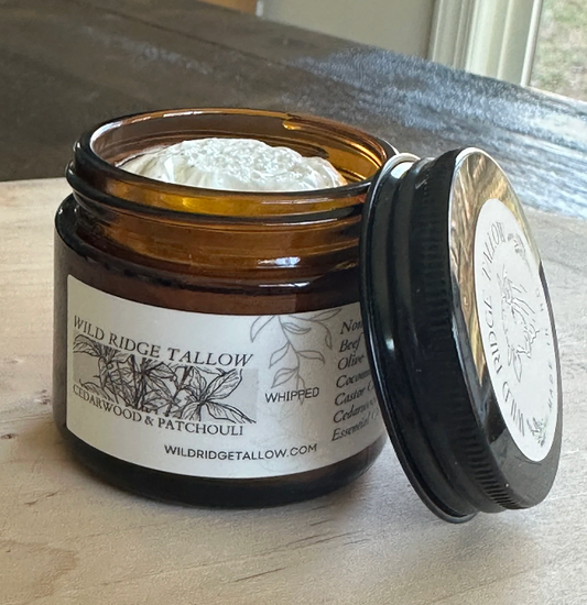 Wild Ridge Cedarwood and Patchouli Whipped Tallow (2 oz)