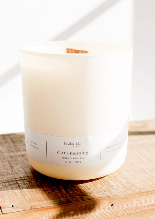 Hawks Ridge Citrus Morning Wood wick Candle