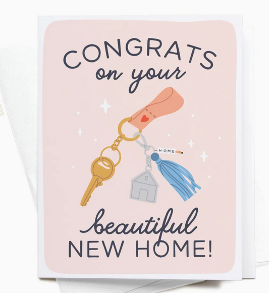 Congrats On Your Beautiful New Home Keychain Greeting Card