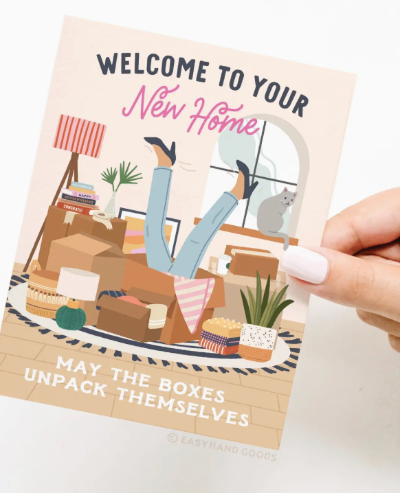Welcome To Your New Home Boxes Greeting Card