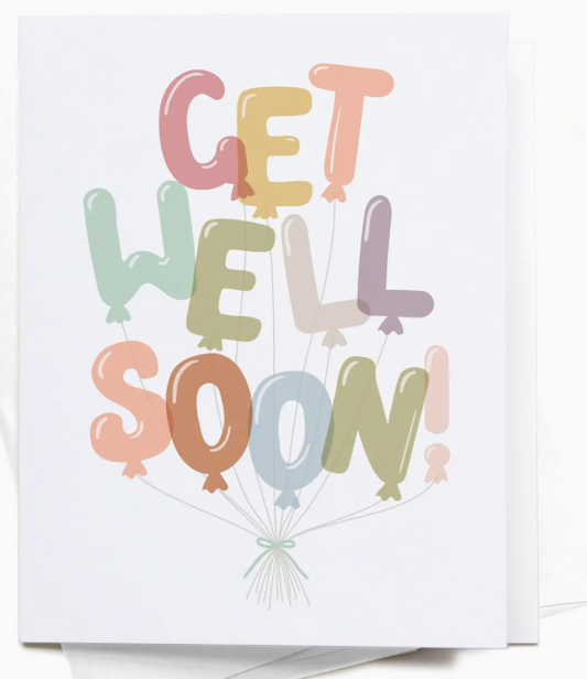 Get Well Soon Balloons Greeting Card