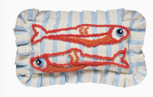 Coastal Sardines Tufted Hook Pillow   $16.00