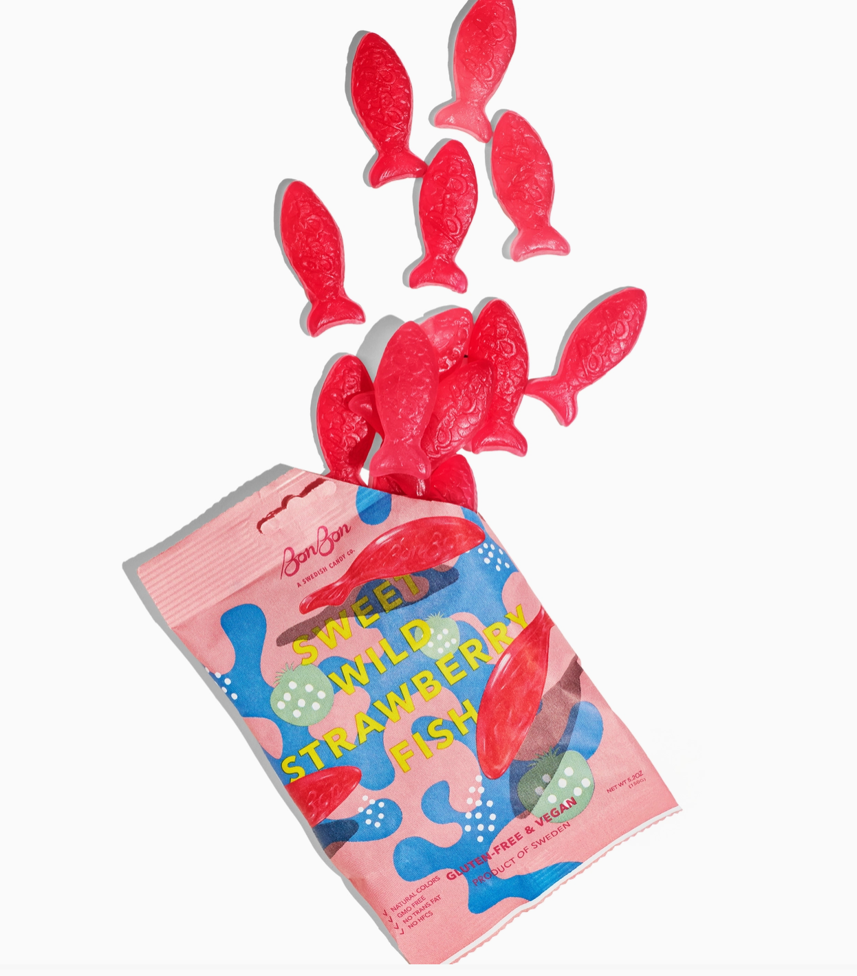 Sweet Wild Strawberry Fish - Swedish Candy 5.2oz (150g)