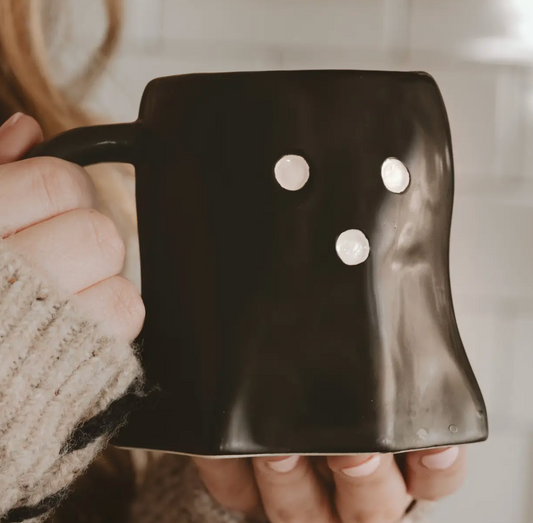 Black Ghost Coffee Mug - Halloween Decor & Gifts