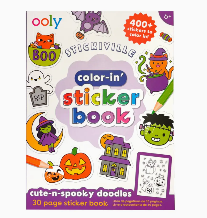 Stickiville Color-in' Sticker Book - Cute N Spooky Doodles - 30 Sheets