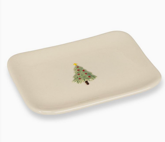 Christmas Tree On Small Rectangle Plate