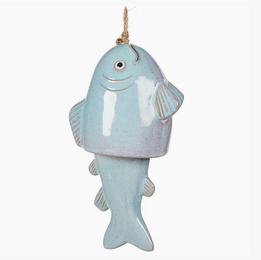 Large Fish Wind Chime-Blue-10"H