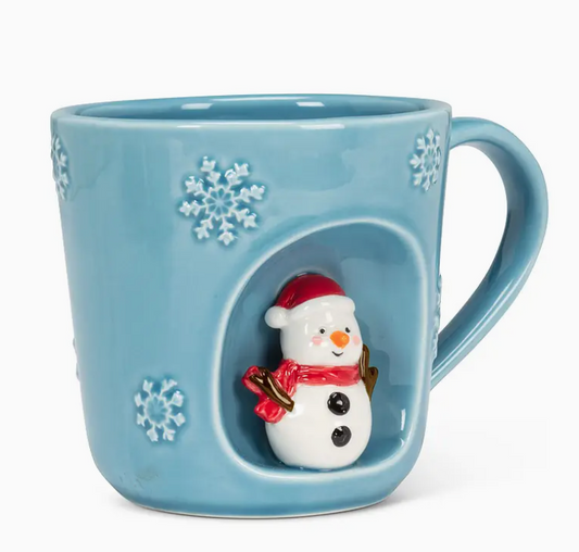 Snowflake Mug with Holiday Characters