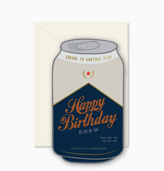 Birthday Brew Die-Cut Folded Greeting Card