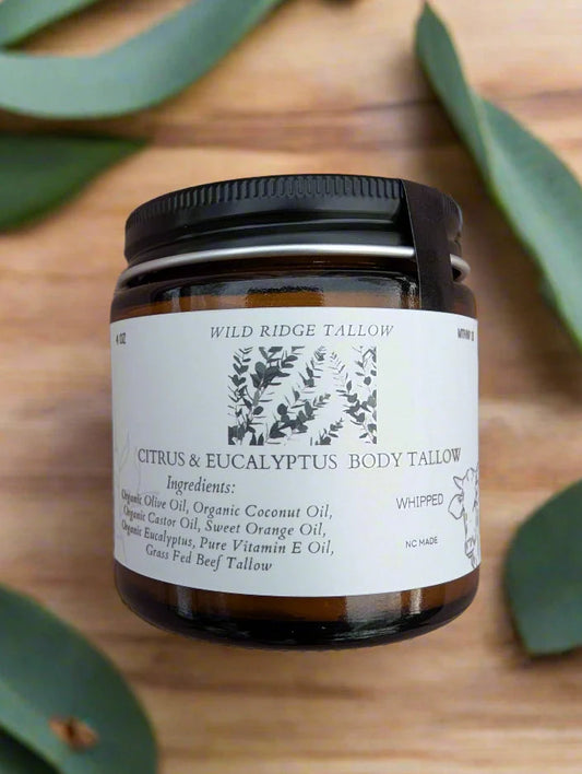 Whipped Citrus Eucalyptus Body Tallow (4oz Jar)