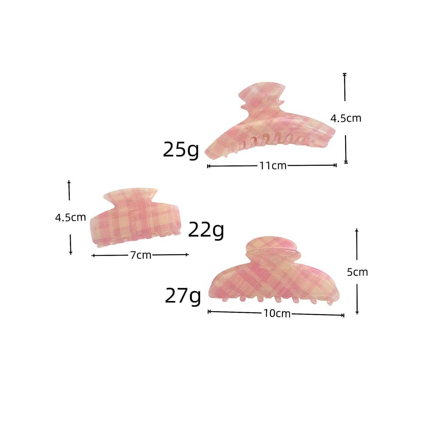 Fashion Color Contrast Plaid Acetate Hair Claws MK2PPM6W6HCP497