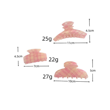Fashion Color Contrast Plaid Acetate Hair Claws MK2PPM6W6HCP497