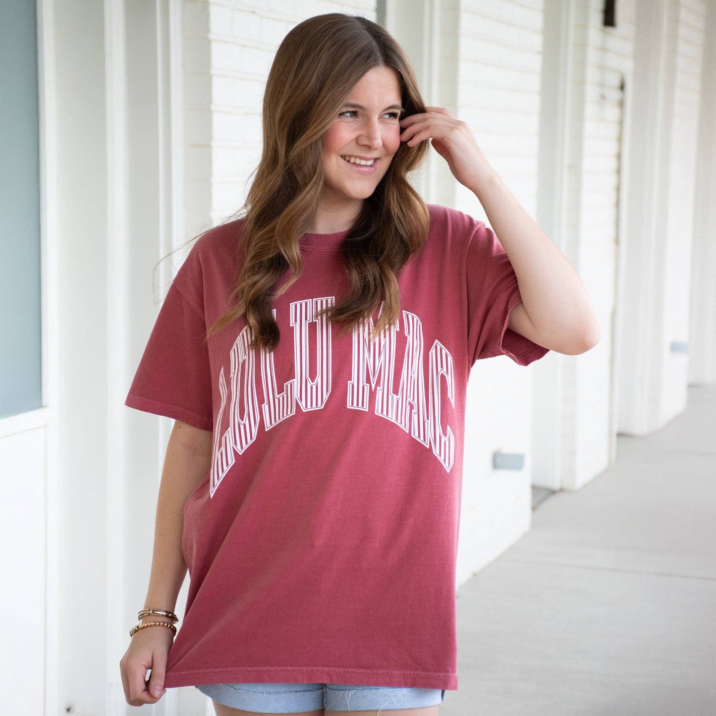 LM-STR-1000 Stripe Adult Crimson Comfort Colors Tee