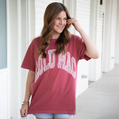 LM-STR-1000 Stripe Adult Crimson Comfort Colors Tee