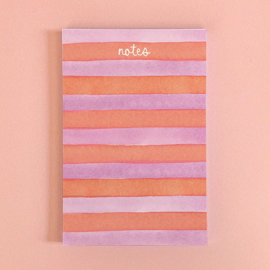 Orange and Purple Stripes Notepad | 4"x6" Colorblock Notepad