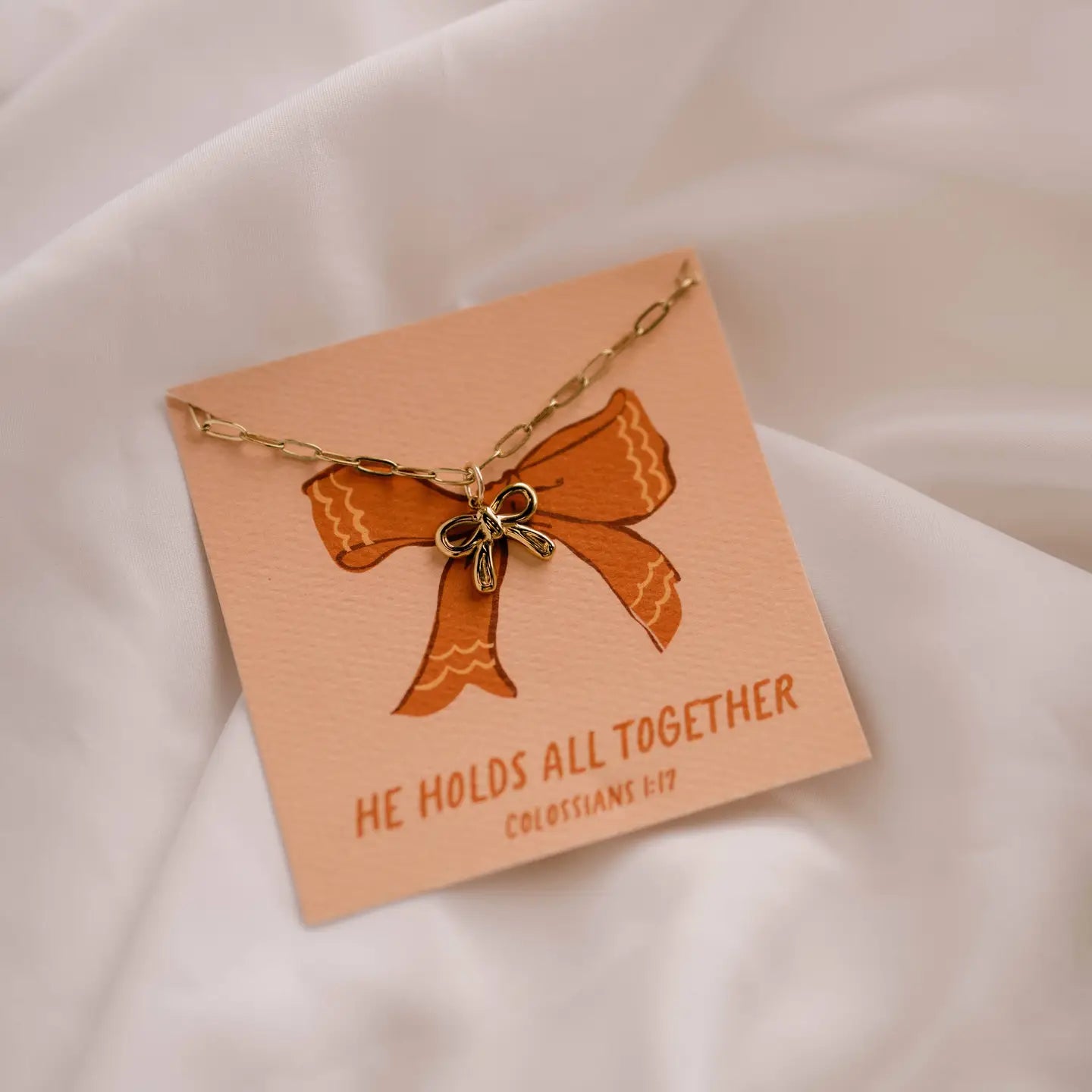 He Holds All Together Charm Necklace