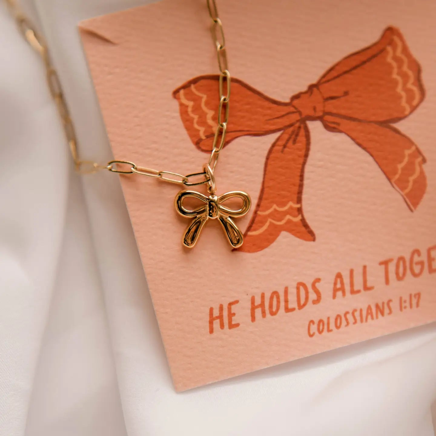 He Holds All Together Charm Necklace