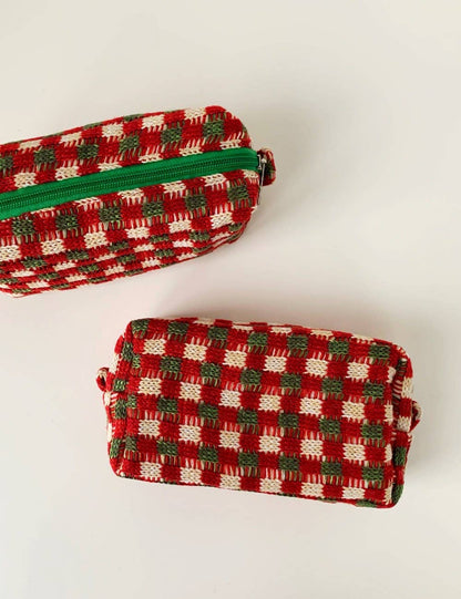 Christmas Color Block Knit Make Up Bag MK2BLW6W10BOB692