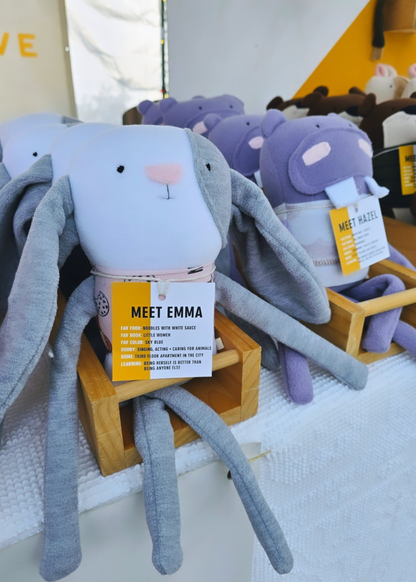 Emma the Bunny, handmade plush toy