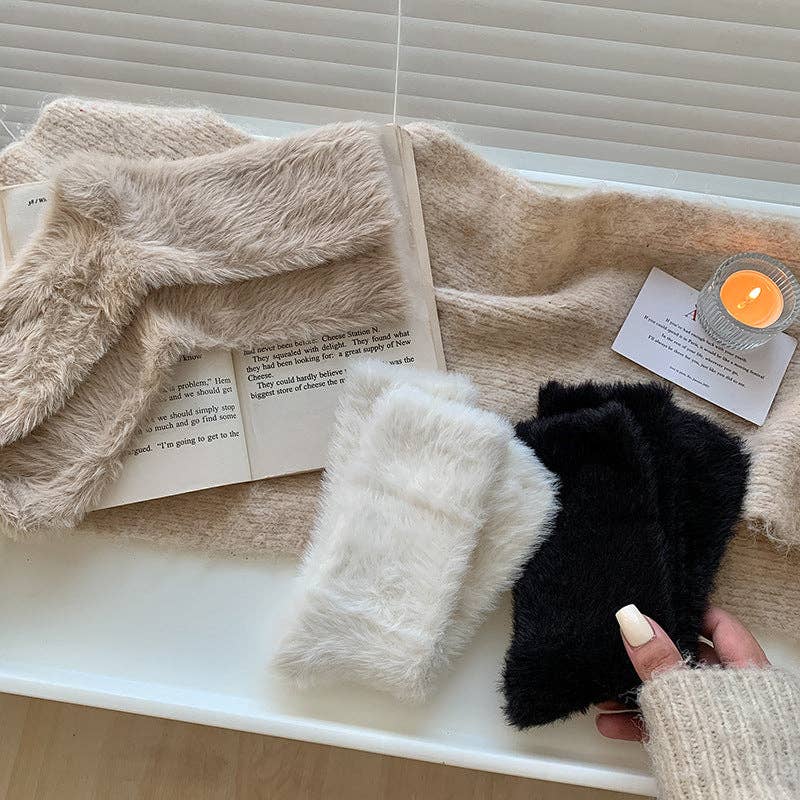 Winter Fuzzy Plush Thicken Warm Crew Socks MK2BLW6W8FSO220
