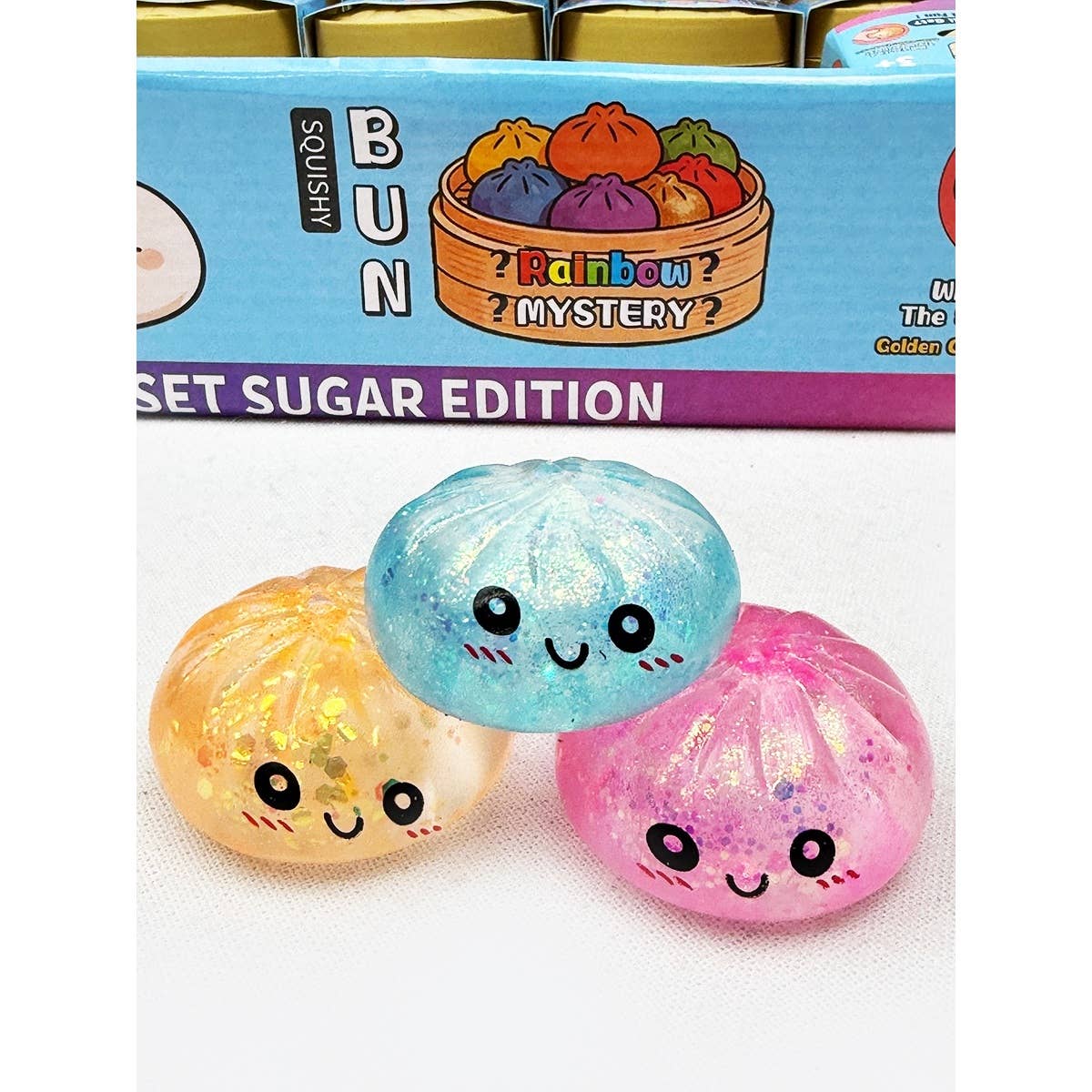 24pcs Mini Glitter Dumpling Squishy with Steamer