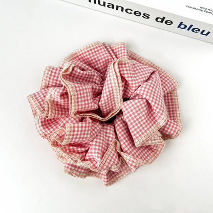 Diva Soap Retro Plaid Scrunchie – Double-Layered Two-Tone Hair Tie